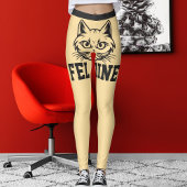 Personalized Names Beige Grey Stripes Cute Cat Pet レギンス