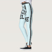 Personalized Names Blue Grey Stripes Cute Cat Pet レギンス (左)