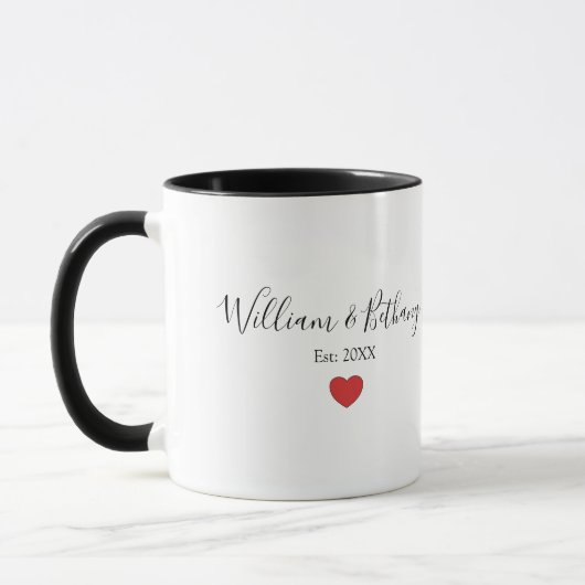 Personalized Names | Est | ハート マグカップ (左)