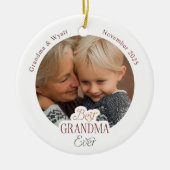 Personalized Names Photo Best Grandma Ever セラミックオーナメント (正面)