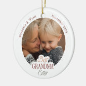 Personalized Names Photo Best Grandma Ever セラミックオーナメント (左)