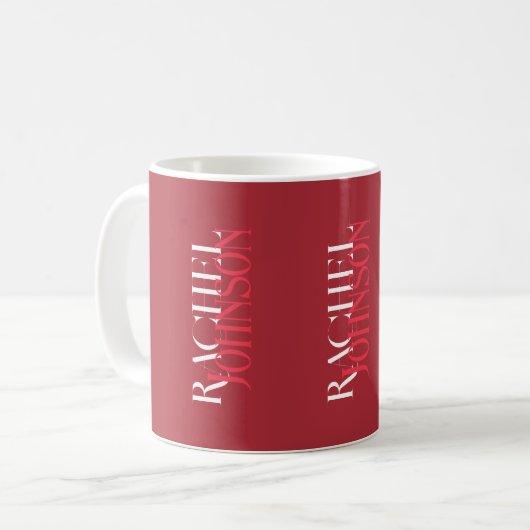 Personalized Names Red Monochrome コーヒーマグカップ (正面左)