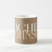 Personalized Names Stylish beige  コーヒーマグカップ (中央)
