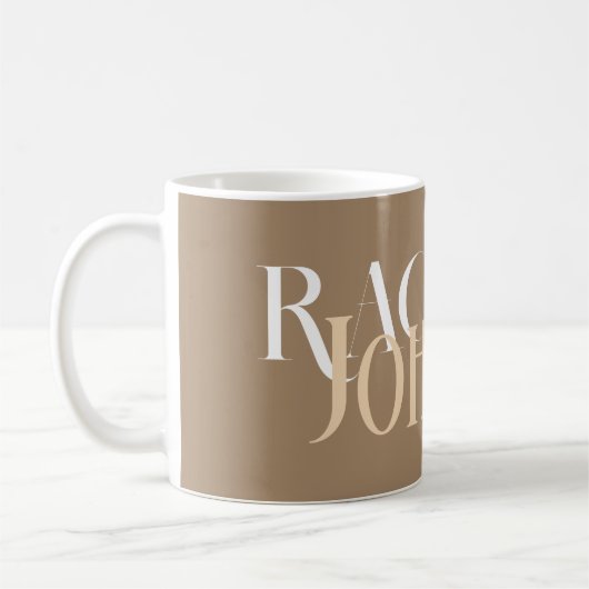 Personalized Names Stylish beige  コーヒーマグカップ (左)