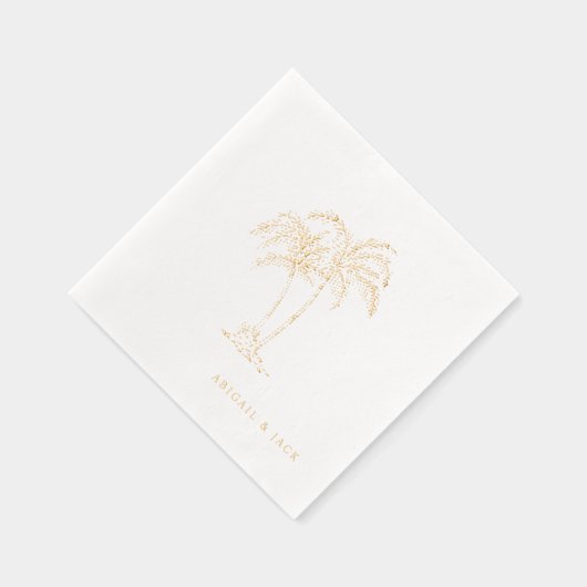 Personalized Names Tropical Palm Trees Foil 箔ナプキン (右)