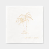 Personalized Names Tropical Palm Trees Foil 箔ナプキン (正面)