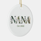 Personalized Nana Est Year Floral Grandmother Gift セラミックオーナメント (右)