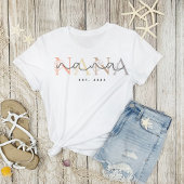 Personalized Nana Grandma Floral Elegance  Tシャツ