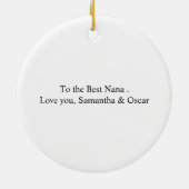Personalized NANA Photo Christmas Custom  セラミックオーナメント (裏面)