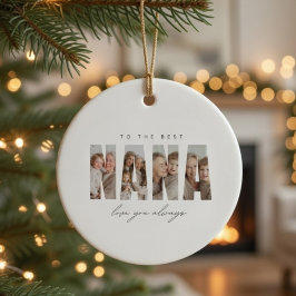 Personalized NANA Photo Christmas Custom  セラミックオーナメント
