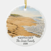 Personalized Nantucket Ornament, Massachusetts セラミックオーナメント (正面)