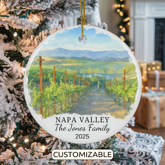 Personalized Napa Valley Ornament, California セラミックオーナメント