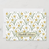 Personalized Narcissus Floral Note Card ノートカード (正面)