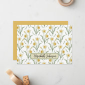 Personalized Narcissus Floral Note Card ノートカード (正面/裏面インサイチュ)