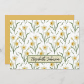 Personalized Narcissus Floral Note Card ノートカード (正面/裏面)