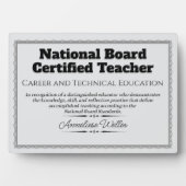 Personalized National Board Certified Teacher フォトプラーク (正面)