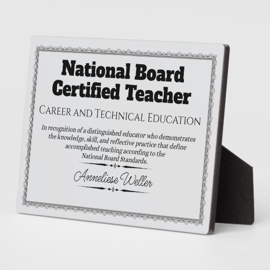 Personalized National Board Certified Teacher フォトプラーク (側面)