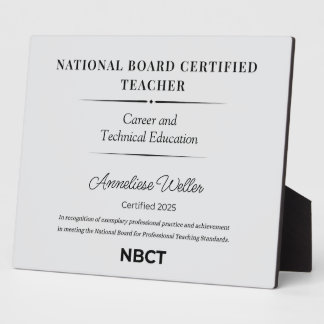 Personalized National Board Certified Teacher  フォトプラーク