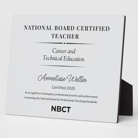 Personalized National Board Certified Teacher フォトプラーク (側面)