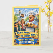 Personalized National Muffin Day Greeting Card カード (黄色い花)