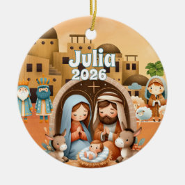 Personalized Nativity Ornament セラミックオーナメント