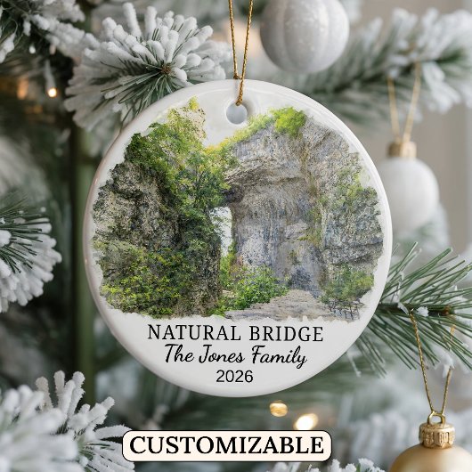 Personalized Natural Bridge Ornament, Virginia セラミックオーナメント