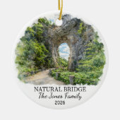 Personalized Natural Bridge Ornament, Virginia セラミックオーナメント (正面)