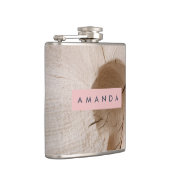 Personalized Natural Wood Grain Texture フラスク (右)