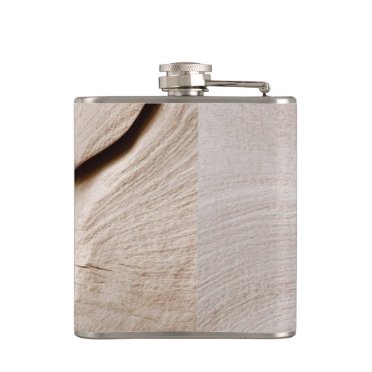 Personalized Natural Wood Grain Texture フラスク (裏面)