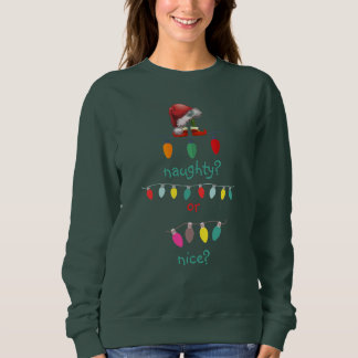 Personalized Naughty or Nice Ugly Christmas  スウェットシャツ