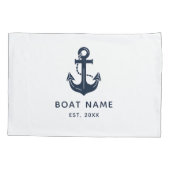 Personalized Nautical Anchor Boat Name 枕カバー (裏面)