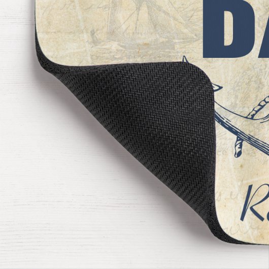 Personalized Nautical Anchor Captain Dad マウスパッド (コーナー)