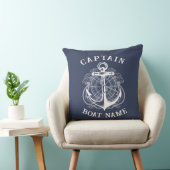 Personalized Nautical Captain Boat Name Anchor クッション (椅子)