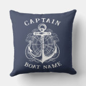 Personalized Nautical Captain Boat Name Anchor クッション (裏面)