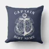 Personalized Nautical Captain Boat Name Anchor クッション (正面)