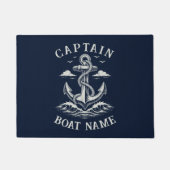 Personalized Nautical Captain Boat Name Anchor ドアマット (正面)
