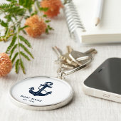 Personalized Nautical Captain’s Key Accessory Navy キーホルダー (側面)