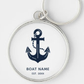 Personalized Nautical Captain’s Key Accessory Navy キーホルダー (正面)