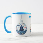 "Personalized Nautical Christmas Mug – Festive Hol マグカップ (左)