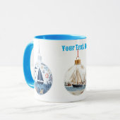 "Personalized Nautical Christmas Mug – Festive Hol マグカップ (正面左)