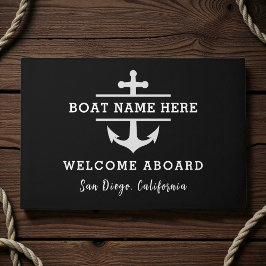 Personalized Nautical Welcome Aboard Anchor ドアマット
