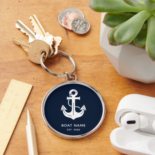 Personalized Navy Anchor Boat Souvenir キーホルダー (デスク)