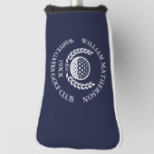 Personalized Navy Blue Golf Club Name ゴルフヘッドカバー (回転90)