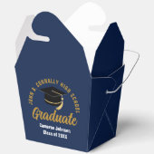 Personalized Navy Blue Graduation Party Fortune フェイバーボックス (見開き)