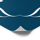 Personalized Navy Blue Laundry Wash Dry Fold Sign ポスター (角)