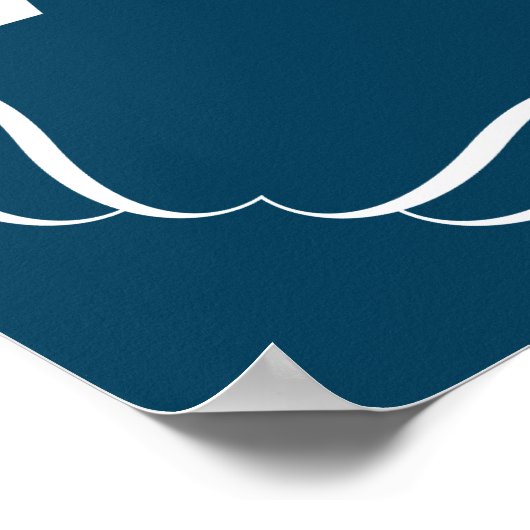 Personalized Navy Blue Laundry Wash Dry Fold Sign ポスター (角)