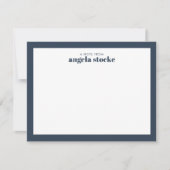 Personalized Navy Blue Retro Flower ノートカード (正面)