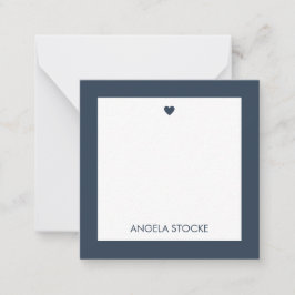 Personalized Navy Blue Retro Flower ノートカード