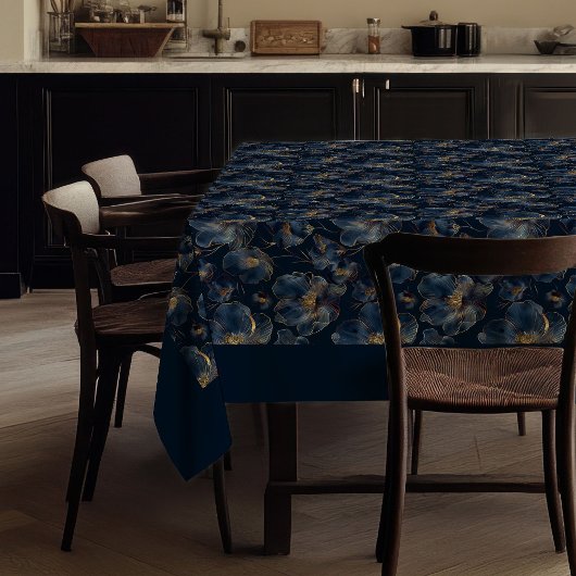  Personalized Navy Tablecloth Chic Gold Accent テーブルクロス