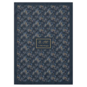  Personalized Navy Tablecloth Chic Gold Accent テーブルクロス (正面)